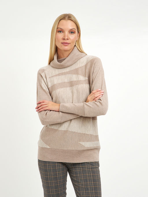 водолазка женская бежевая из шерсти - Glenfield фото 4