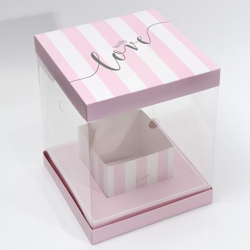 Коробка для цветов с вазой и PVC-окнами With Love, складная, 23 30 23 см - Дарите счастье фото 7