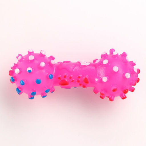 Игрушка пищащая Гантель малая для собак, 12,5 см, розовая - Пижон фото 2