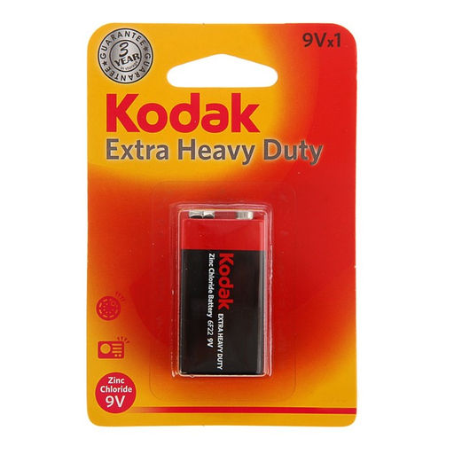 Цена за 2 шт. Батарейка солевая Kodak Super Extra Heavy Duty, 6F22-1BL, 9В, крона, блистер, 1 шт.