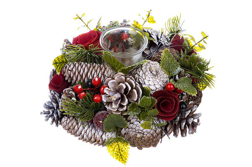 Новогоднее украшение подсвечник 22*22*11 см Снежная фантазия на 1 свечу круг - Elan gallery фото 4