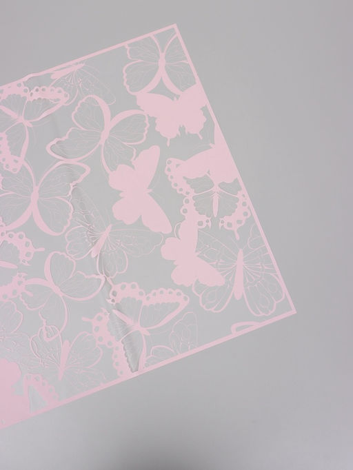 Цена за 20 шт. Пленка флористическая для цветов «Бабочки», розовая, 57×57 см