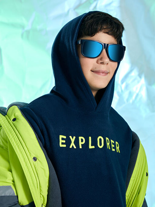 Kap??onlu Nak??l? Uzun Kollu Polar Erkek ?ocuk Sweatshirt - Waikiki фото 3