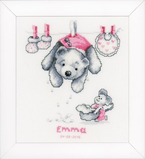 Набор для вышивания VERVACO PN-0011892 С рождением сыночек и дочка 22 х 20 см