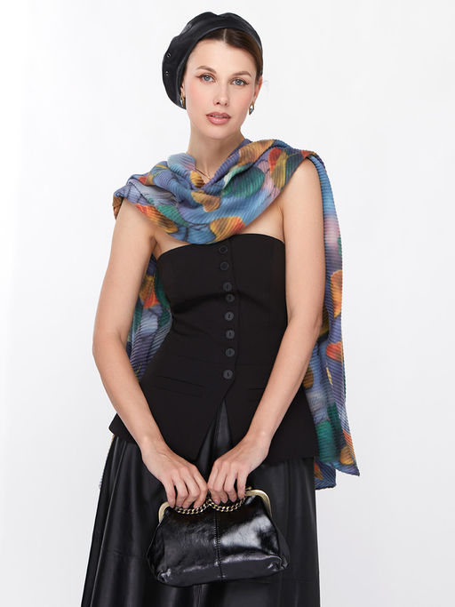 Большой, мягкий, тонкий и очень нежный двусторонний палантин с рисунком. - Tantino фото 13