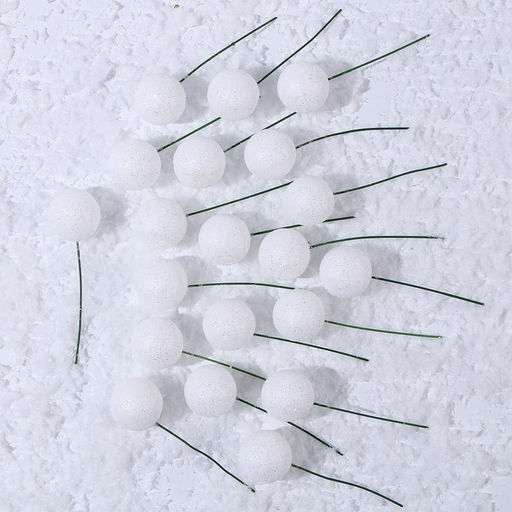 Фигурка для поделок и декора на проволоке «Шар», набор 20 шт., размер 1 шт. — 2.5×7 см, цвет белый