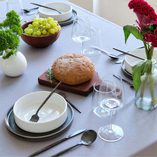 Скатерть Этель ECO, цвет серый, 136×180/±6 см, 70% хл, 30% лён, 190 г/м²