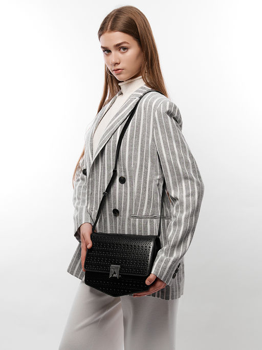 LACCOMA сумка Q8020-1-черный натуральная кожа  фото 7