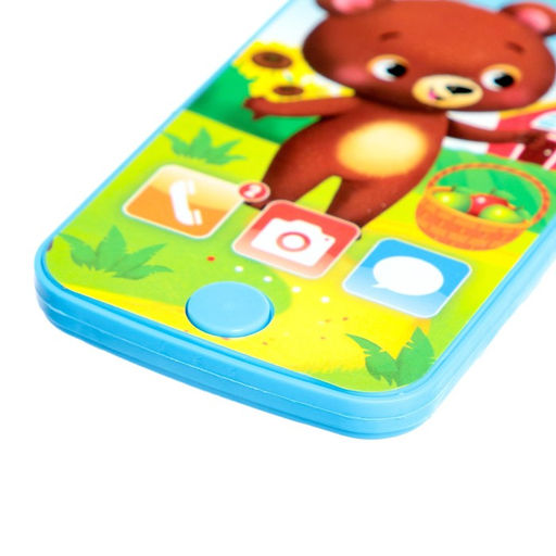 Цена за 2 шт. Музыкальный детский телефон «Мишка», звук, цвет голубой