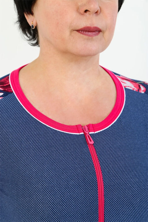 Халат женский, цвет синий розовый