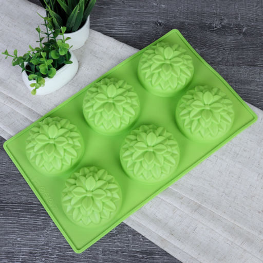 Форма для выпечки 6 ячеек силиконовая Цветы Хризантема 7х3,5 см / V-940 / уп 200/ 0,11/ 28,4*17*3,5 - Галеонтрейд фото 3