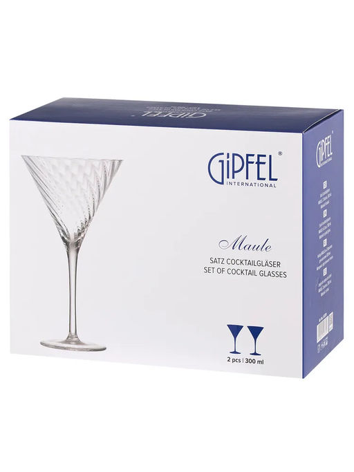 52379 GIPFEL Набор MAULE из 2 бокалов для мартини 300 мл. Материал: хрустальное стекло
