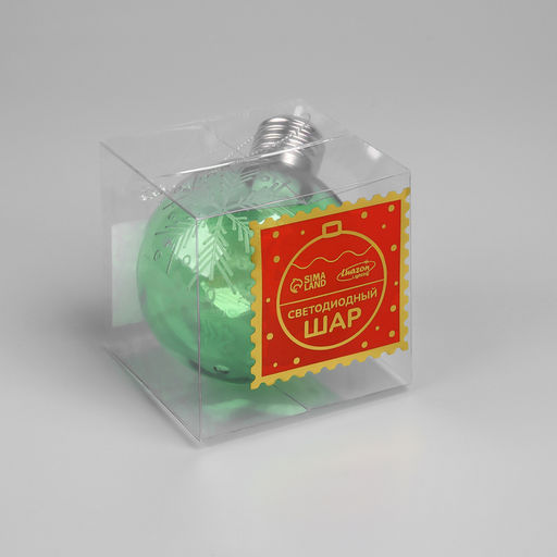 Ёлочный шар Снежинка, 8x10 см, 1 LED, от батареек, свечение тёплое белое - Luazon lighting фото 4