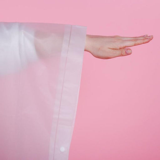 Дождевик взрослый пончо Tropical dream, оверсайз, 44-52, 97×120 см, белый