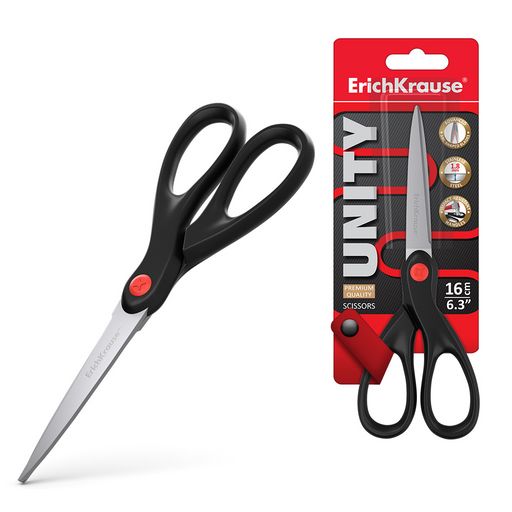 Ножницы ErichKrause "Unity" 160мм (48156) черные