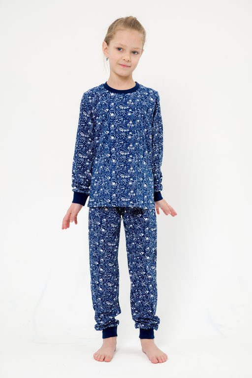 Пижама детская из кулирки пенье на манжетах Дрёма космос - Амадэль фото 4
