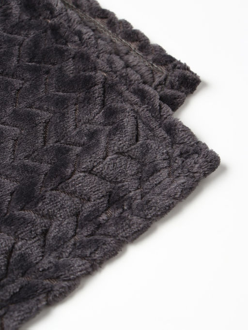 Плед «Этель» Zig-zag, 150×200 см, корал-флис, тёмно-серый