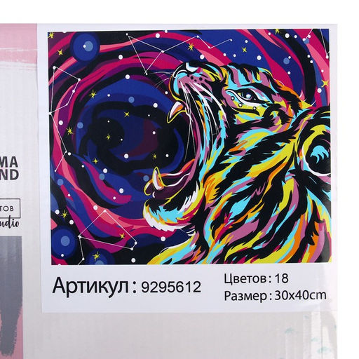 Картина по номерам на холсте с подрамником Космический тигр, 30х40 см - Школа талантов фото 6