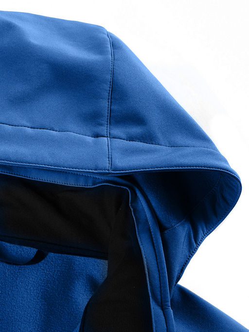 Ветровка спортивная женская с капюшоном softshell синего цвета 9566S
