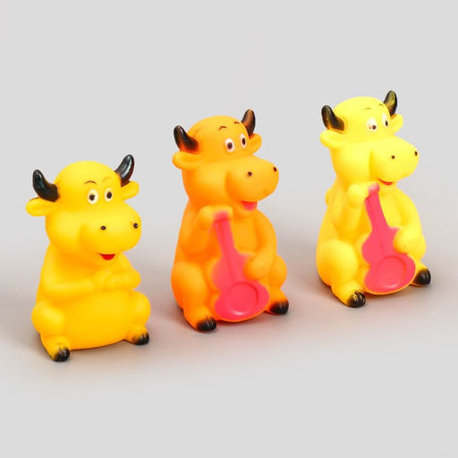 Игрушка пищащая Корова для собак, 10 см, микс цветов - Пижон фото 2