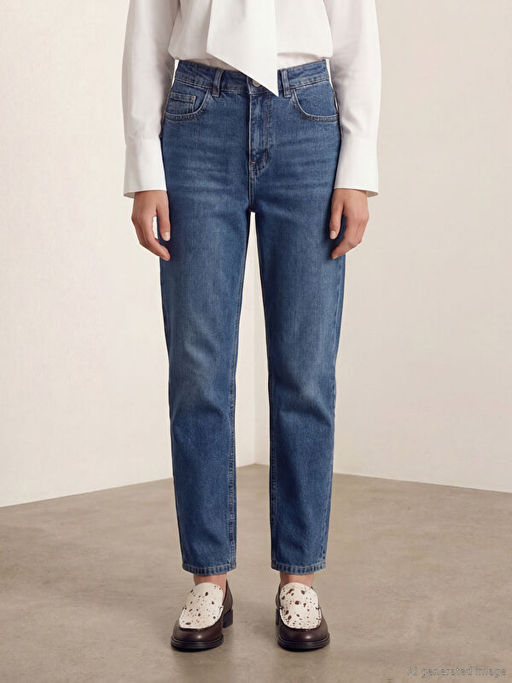 Straight Fit Kad?n Jean Pantolon