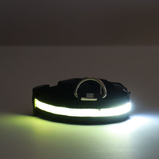 Ошейник с подсветкой, зарядка от USB, размер XL, ОШ 42-56 см, 3 режима, черный