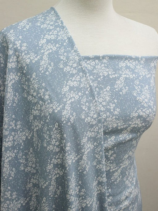 Штапель Хрупкая нежность цв.серо-голубая дымка, ш.1.45м, вискоза-100%, 120гр/м.кв - Купава фото 9