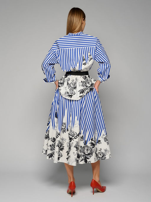 Блузка женская с ремнем 12521-33088 blue/multicolor - Maxroses фото 4