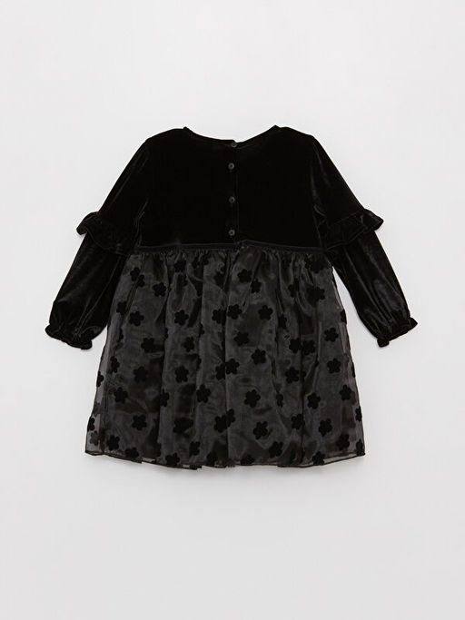 Bisiklet Yaka Uzun Kollu Kadife K?z Bebek Elbise - Waikiki фото 3