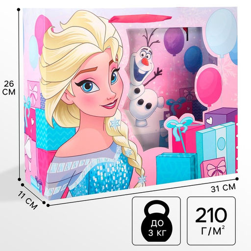 Пакет подарочный с пластиковым окном, 31 х 26 х 11 см, Холодное сердце - Disney фото 17