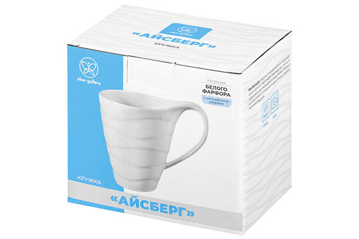 Кружка 350 мл 13*8,7*11,5 см Айсберг волны белая - Elan gallery фото 16