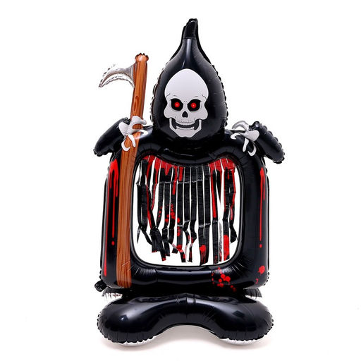 Воздушный шар фольгированный 50" «Смерть с косой на подставке», под воздух