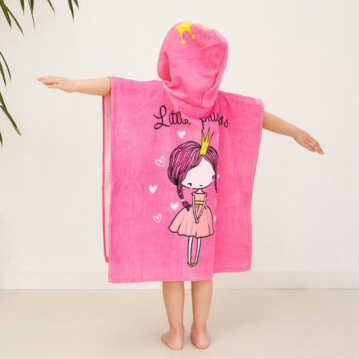 Полотенце-пончо детское махровое Крошка Я Принцесса 60х120см, 100% хлопок, 300гр/м2  фото 4