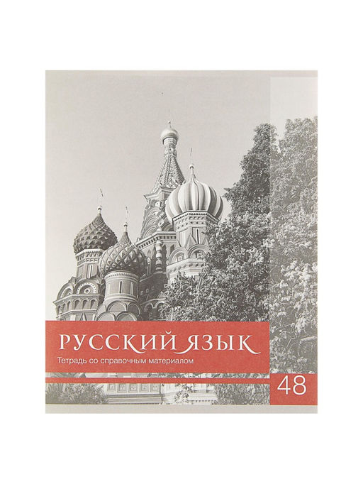 Тетрадь предметная Чёрное-белое 48 листов в линию Русский язык со справочным материалом, обложка мелованная бумага, блок №2, белизна 75% (серые листы) - Calligrata фото 6