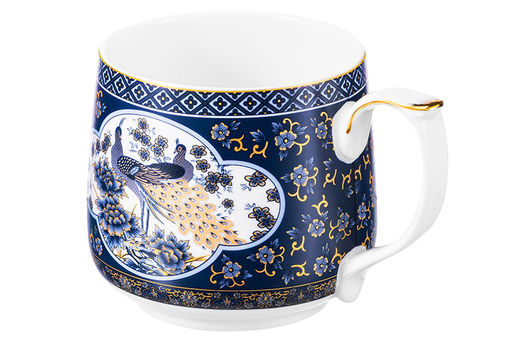 Кружка 500 мл 13,5*10*9 см Павлин синий NEW BONE CHINA - Elan gallery фото 5