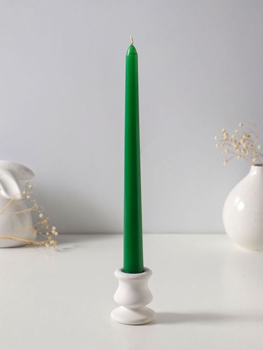 Цена за 2 шт. Свеча античная 25 см (набор 2 шт) 58 гр, 7 ч, цв. зелёный