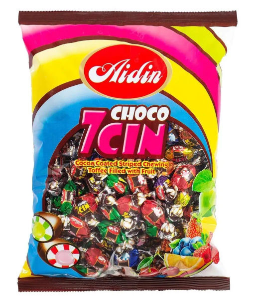 Ирис 7 CIN CHOCO с фруктовой начинкой, покрытый шоколадной глазурью, 1 кг.