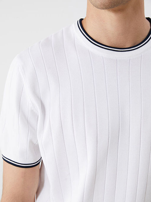 Bisiklet Yaka K?sa Kollu Erkek Triko Kazak