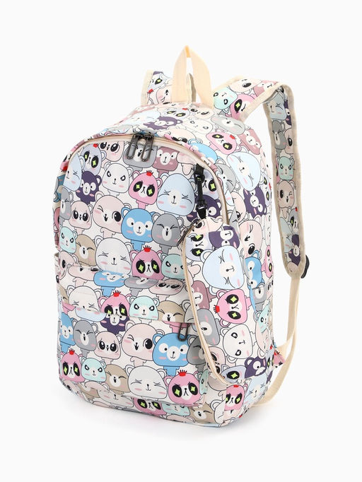 Набор: рюкзак школьный и пенал, с карманами, с принтом, размер 29?12?41 см, розовый/разноцветный