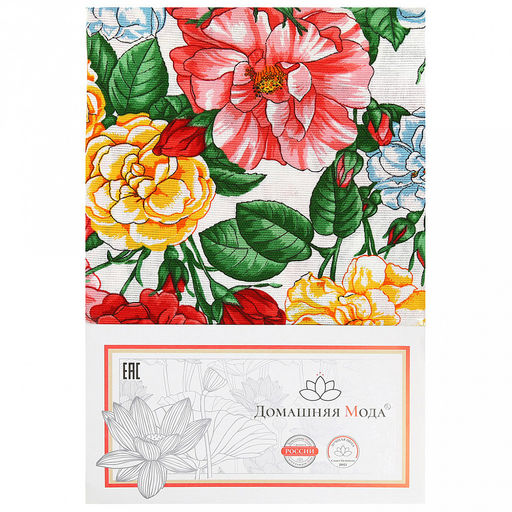 "Дикая роза" Скатерть 240х145см, длина стола до 200см, на 10-12 персон, хлопок "Комфорт" 171г/м2, "Домашняя мода" (Россия)