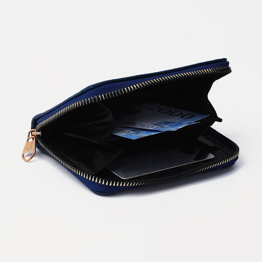 Кошелёк Girl на молнии, с рисунком, синий