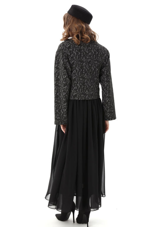 Платье NIKVA н924-9 чёрный и графит  фото 2