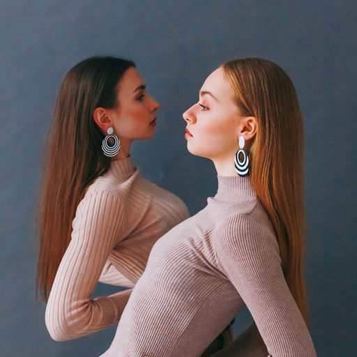 Серьги пластик Вивьен спираль-круг, цвет чёрно-белый - Queen fair фото 2