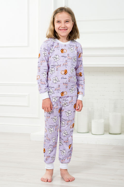 Пижама детская из джемпера и брюк из кулирки Фламинго - Амадэль фото 2