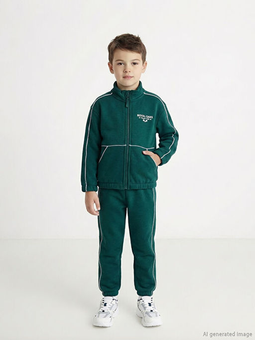 Bask?l? Erkek ?ocuk Tak?m 3l?