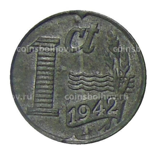 Монета 1 цент 1942 года Нидерланды