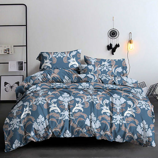 Постельное белье, комплект 1,5 спальный "Сильвия" 4 предмета: пододеяльник 145х215см, простыня 150х220см, 2 наволочки 70х70см с клапаном-запахом, полисатин "Премиум SP" 85г/м2, упаковка "классическая" ПВХ 32х41см, "Домашняя мода" (Россия)