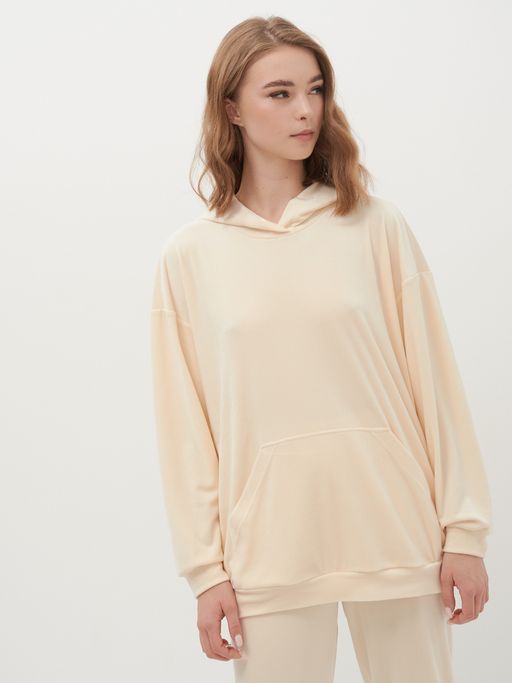 Костюм из велюра с удлиненным худи и брюками-палаццо - Tantino фото 11