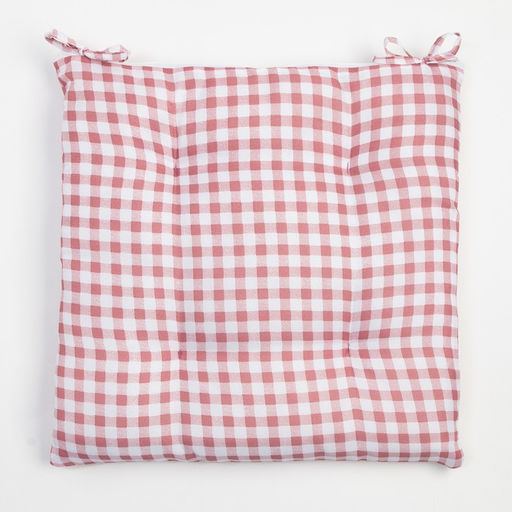 Сидушка на стул Этель Клетка 40х40 см, цв. розовый, 100% полиэстер  фото 2