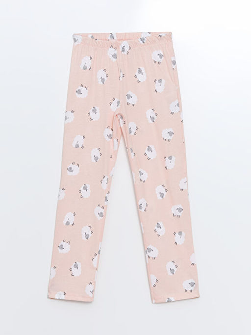 G?mlek Yaka Bask?l? Uzun Kollu K?z ?ocuk Pijama Tak?m? - Waikiki фото 3